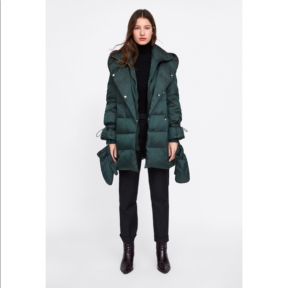zara feather down coat